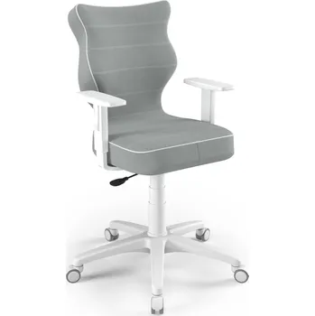 Entelo Židle pro děti a mládež DUO 6 bílá kostra s područkami světle šedá - Jasmíne 03