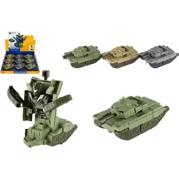 Hračka Teddies Transformer tank/robot plast 14 cm na setrvačník