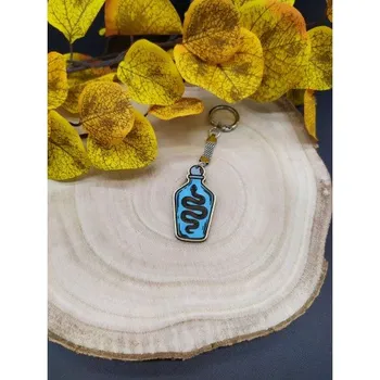 Přívěsek Klíčenka malovaná Had v láhvi - Kouzlo myšlenky 0000275