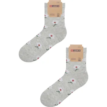 Dámské ponožky Kopretiny - zelenkavá Velikost: 35-38