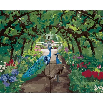 Hračka Diamondi Diamantové malování - ZAMILOVANÍ PÁVI Rozměr: 40x50 cm, Rámování: bez rámu a bez vypnutí plátna