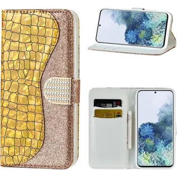 Pouzdro na mobilní telefon Pouzdro na Samsung Galaxy S21 Plus Glitter zlaté