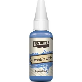 Speciální výtvarná barva Pentart Alkoholový inkoust MEDIA INK PENTART 20 ml MODRÝ TOPAZ