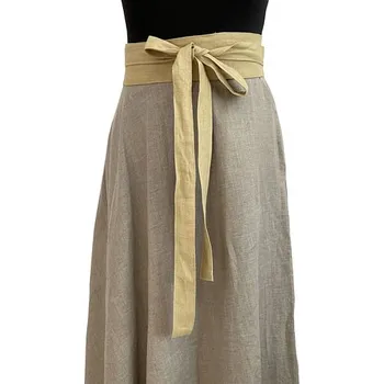 Opasek imago Dámský lněný opasek žlutý