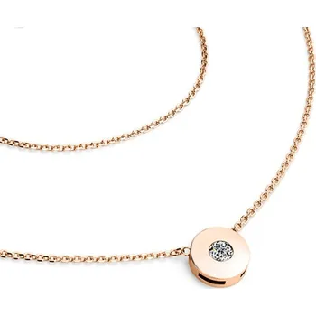 Módní doplněk Dámský náhrdelník žluté zlato 585/1000 přírodní diamant 0.055 ct G/SI s briliantem 10911-NH01-CV délka 40 cm