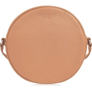 Kabelka Paolo Peruzzi Dámská kulatá kožená crossbody PERUZZI na rameno; koňak