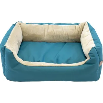 Pelíšek pro psa Pelech obdélník Rina petrolejová/šedá 80x60cm