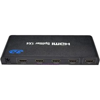 USB hub PremiumCord HDMI splitter 1-4 portů kovový s napájecím adaptérem, 3D, FULL HD KHSPLIT4B