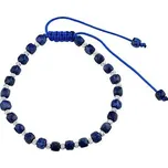 Náramek Anfial modrý s pravým lapisem a stříbrnými korálky INS1023BLAP