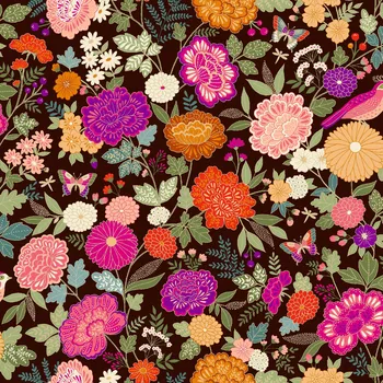 MAKOWER UK Látka bavlna v metráži se zlatým efektem 2610P