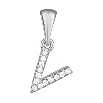 Přívěsek Stříbrný přívěšek písmeno V se zirkony STRZ1003VF