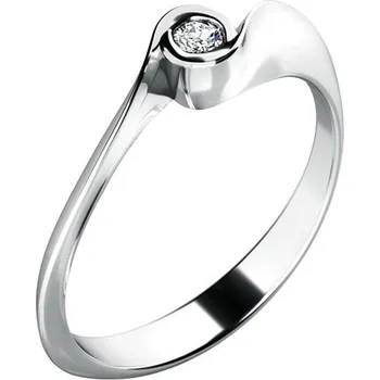 Prsten Zásnubní prsten bílé zlato 585/1000 přírodní diamant 0.045 ct G/SI ZP-10783D velikost 63