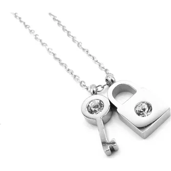 Náhrdelník Steel Jewelry Náhrdelník chirurgická ocel klíč a zámek NH090432 dárkové balení zdarma
