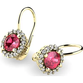 Náušnice Dámské náušnice žluté zlato 585/1000 přírodní diamant 1.00 ct G/SI 10925-ZL-DIA-TUR