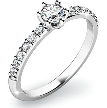 Prsten Dámský prsten bílé zlato 585/1000 přírodní diamant 0.323 ct G/SI 10896 velikost 53