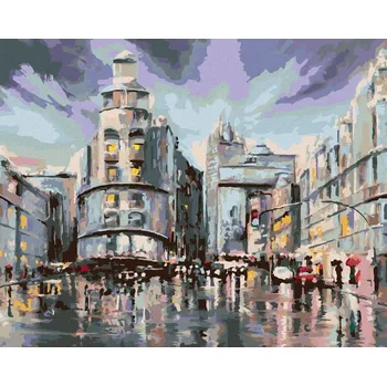 Hračka Diamondi Diamantové malování - MADRID A DEŠTIVÉ POČASÍ Rozměr: 40x50 cm, Rámování: bez rámu a bez vypnutí plátna
