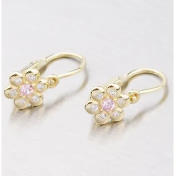 Náušnice Dětské náušničky žluté zlato 585 zirkon 52DN-2247ZRB
