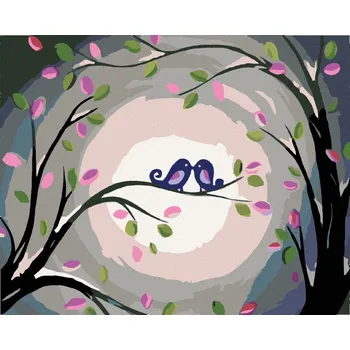 Dětské zboží Diamondi Diamantové malování - ZAMILOVANÍ PTÁČCI Rozměr: 40x50 cm, Rámování: bez rámu a bez vypnutí plátna