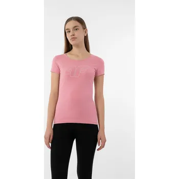 Dámské tričko 4F 4FAW23TTSHF0907 LIGHT PINK Dámské tričko US XXL