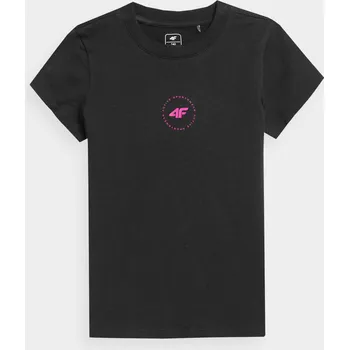 Dívčí tričko 4F 4FJAW23TTSHF0817 DEEP BLACK Dětské tričko EU 122