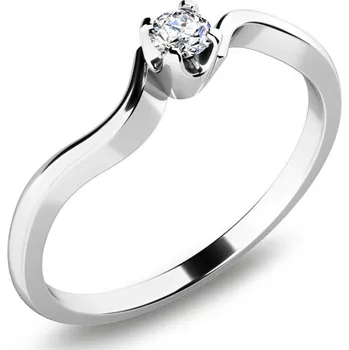 Prsten Dámský prsten bílé zlato 585/1000 přírodní diamant 0.060 ct G/SI 10937D velikost 52