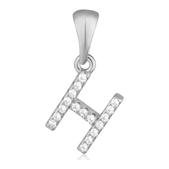 Přívěsek Stříbrný přívěšek písmeno H se zirkony STRZ1003HF
