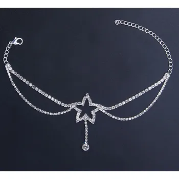 Řetízek B-TOP Dámský krystalový řetízek na nohu Hvězda