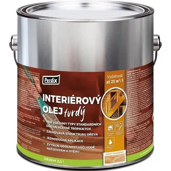 barva a nátěr na dřevo PERDIX INTERIÉROVÝ TVRDÝ OLEJ Barva: transparentní, Balení: 2,5 l