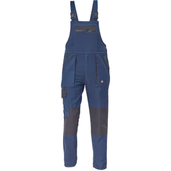 montérky Cerva Kalhoty pracovní s laclem MAX NEO tmavě modrá/černá 56