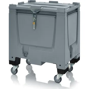 paleta Big boxy s uzamykatelným systémem SA/SV 80 x 60 x 96 cm, 4 kolečka - Stříbrošedá - materiál: 1 A nový materiál HD-PE - BBG 86R SASV