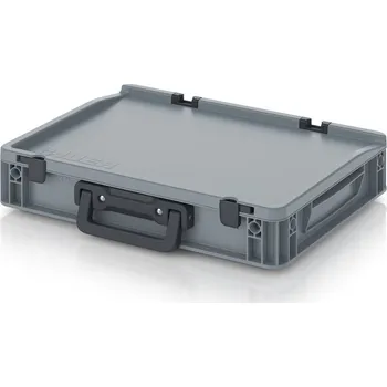 paleta Euro přepravky kufry 2GL 40 x 30 x 9 cm, zavřená - Stříbrošedá - materiál: PP - ED 43/75 HG 2GL