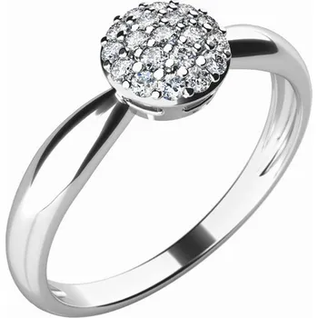 Prsten Zásnubní prsten bílé zlato 585/1000 přírodní diamant 0.152 ct G/SI 10767D velikost 45