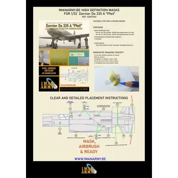 Plastikový model 1ManArmy 1/32 Dornier Do 335 A Pfeil Airbrush paint mask