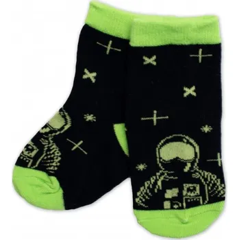 Dětské bavlněné ponožky Kosmonaut - černé, Velikost koj. oblečení 19-22