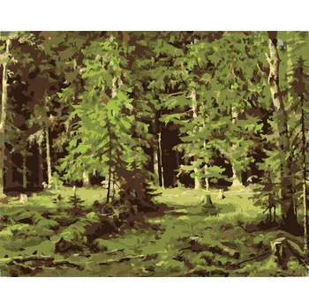 Diamondi Diamantové malování - LES (IVAN SHISHKIN) Rozměr: 40x50 cm, Rámování: bez rámu a bez vypnutí plátna