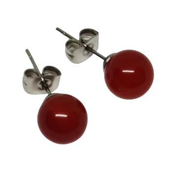 Náušnice Karneolové naušnice 8 mm chir. ocel