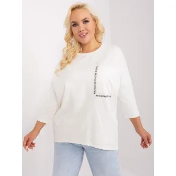 Dámská halenka Dámská halenka plus size s kulatým výstřihem VIBRA ecru