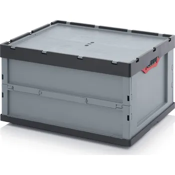 paleta Skládací přepravky s víkem 80 x 60 x 44,5 cm - Stříbrošedá - materiál: PP - FBD 86/445