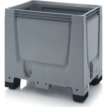 paleta Big boxy uzavřené 80 x 60 x 79 cm, 4 nohy - Stříbrošedá - materiál: 1 A nový materiál HD-PE - BBG 86