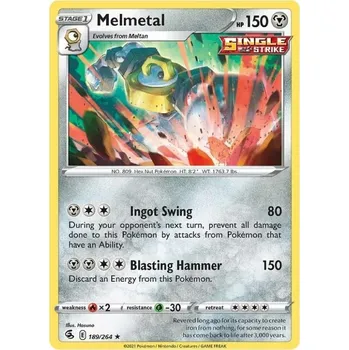 Karetní hra Pokémon karta Melmetal 189/264 Holo - Fusion Strike