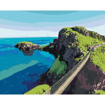 Hračka Diamondi Diamantové malování - LANOVÝ MOST V SEVERNÍM IRSKU Rozměr: 40x50 cm, Rámování: bez rámu a bez vypnutí plátna