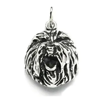 Přívěsek Stříbrný přívěsek pes bobtail - P313 (Stříbrný přívěsek pes Bobtail hlava)