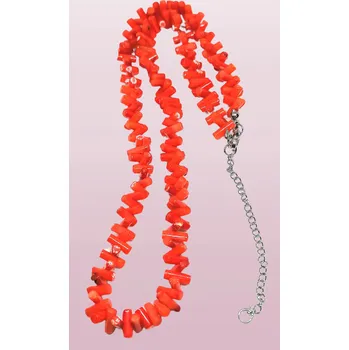 Náhrdelník Korál náhrdelník oranžový s prvky z chirurgické oceli – ochranný minerál moře