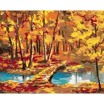 Diamondi Diamantové malování - PROCHÁZKA PŘES ŘEKU Rozměr: 40x50 cm, Rámování: vypnuté plátno na rám