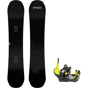 Snowboarding Snowboard komplet Raven Pure black + vázání S230 black/lime Velikost: 148 cm, Velikost vázání: S/M