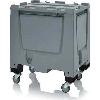 paleta Big boxy s uzamykatelným systémem SC 80 x 60 x 96 cm, 4 kolečka - Stříbrošedá - materiál: 1 A nový materiál HD-PE - BBG 86R SC