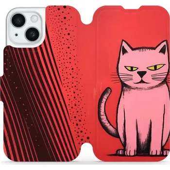 Pouzdro na mobilní telefon Flipové pouzdro Mobiwear - Apple iPhone 15 - VP54S Kocourek (Knížkové flip pouzdro, obal, kryt na mobil Apple iPhone 15 - VP54S Kocourek, materiál Umělá kůže + TPU - ochrana 360°, stojánek, silikonová vanička, magnetické zavírání)