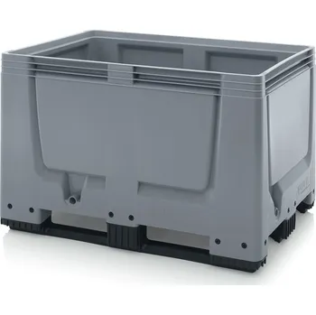 paleta Big boxy uzavřené 120 x 80 x 79 cm, 3 ližiny - Stříbrošedá - materiál: 1 A nový materiál HD-PE - BBG 1208K