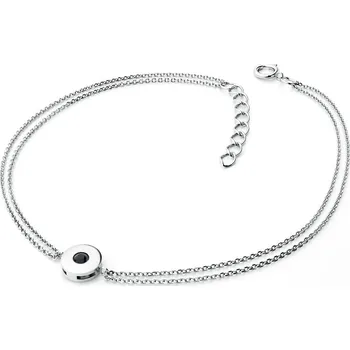 Módní doplněk Dámský náramek přírodní diamant 0.055 ct černý bílé zlato 10911-NR02-B-Black délka 20 cm