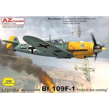 Plastikový model AZ model 1/72 Messerschmitt Bf 109F-1 (3x camo)